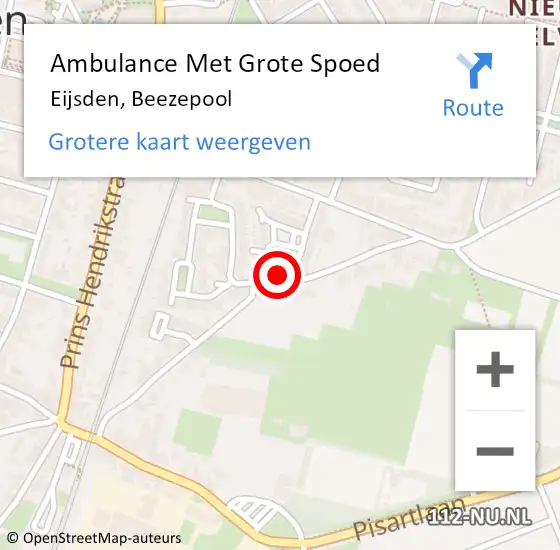 Locatie op kaart van de 112 melding: Ambulance Met Grote Spoed Naar Eijsden, Beezepool op 7 oktober 2014 03:22