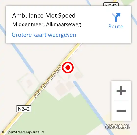 Locatie op kaart van de 112 melding: Ambulance Met Spoed Naar Middenmeer, Alkmaarseweg op 24 mei 2024 14:09