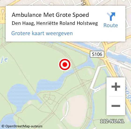 Locatie op kaart van de 112 melding: Ambulance Met Grote Spoed Naar Den Haag, Henriëtte Roland Holstweg op 24 mei 2024 14:24