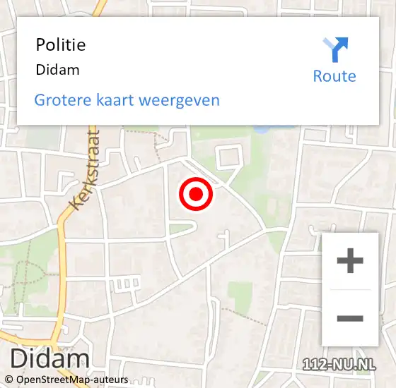 Locatie op kaart van de 112 melding: Politie Didam op 24 mei 2024 14:51