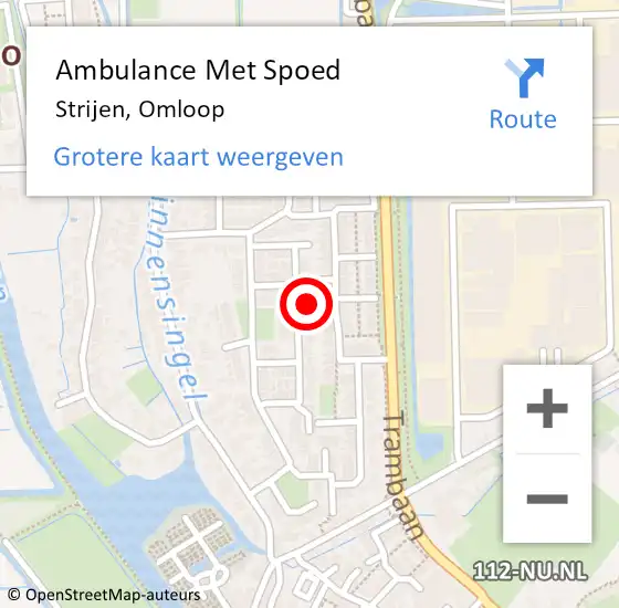 Locatie op kaart van de 112 melding: Ambulance Met Spoed Naar Strijen, Omloop op 24 mei 2024 15:18