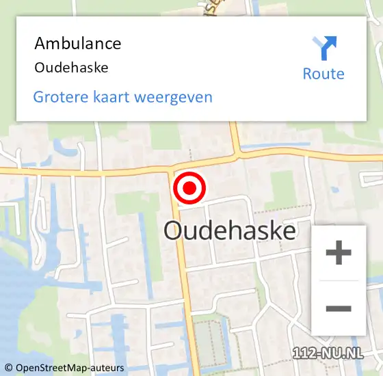 Locatie op kaart van de 112 melding: Ambulance Oudehaske op 24 mei 2024 15:22