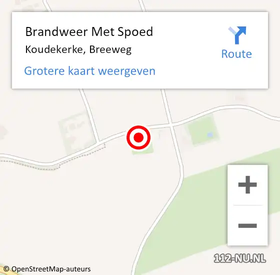 Locatie op kaart van de 112 melding: Brandweer Met Spoed Naar Koudekerke, Breeweg op 24 mei 2024 16:06