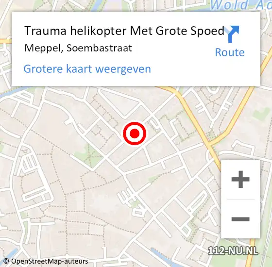 Locatie op kaart van de 112 melding: Trauma helikopter Met Grote Spoed Naar Meppel, Soembastraat op 24 mei 2024 16:21