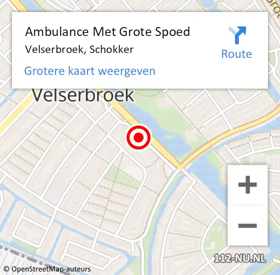 Locatie op kaart van de 112 melding: Ambulance Met Grote Spoed Naar Velserbroek, Schokker op 24 mei 2024 16:33