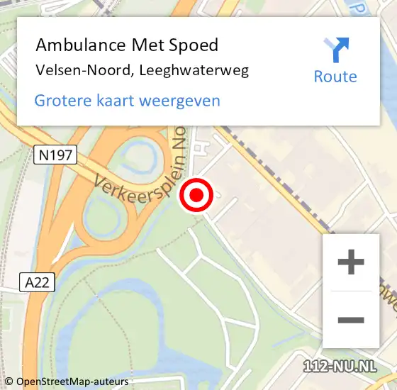 Locatie op kaart van de 112 melding: Ambulance Met Spoed Naar Velsen-Noord, Leeghwaterweg op 24 mei 2024 16:40