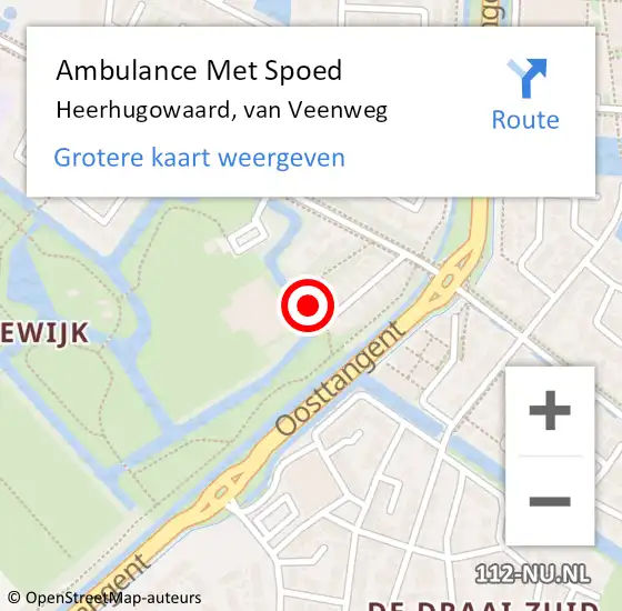 Locatie op kaart van de 112 melding: Ambulance Met Spoed Naar Heerhugowaard, van Veenweg op 24 mei 2024 17:21