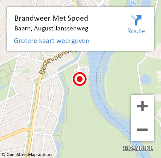 Locatie op kaart van de 112 melding: Brandweer Met Spoed Naar Baarn, August Janssenweg op 24 mei 2024 17:23