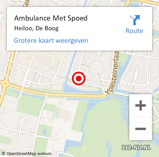 Locatie op kaart van de 112 melding: Ambulance Met Spoed Naar Heiloo, De Boog op 24 mei 2024 17:49