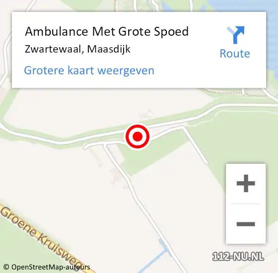 Locatie op kaart van de 112 melding: Ambulance Met Grote Spoed Naar Zwartewaal, Maasdijk op 24 mei 2024 18:30