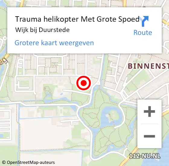 Locatie op kaart van de 112 melding: Trauma helikopter Met Grote Spoed Naar Wijk bij Duurstede op 24 mei 2024 18:57