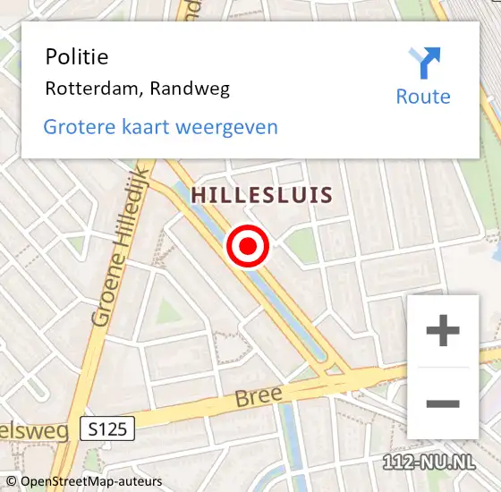 Locatie op kaart van de 112 melding: Politie Rotterdam, Randweg op 24 mei 2024 20:03