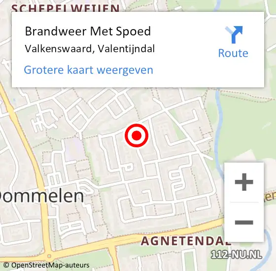 Locatie op kaart van de 112 melding: Brandweer Met Spoed Naar Valkenswaard, Valentijndal op 24 mei 2024 20:21