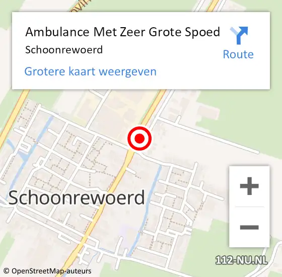 Locatie op kaart van de 112 melding: Ambulance Met Zeer Grote Spoed Naar Schoonrewoerd op 24 mei 2024 20:22