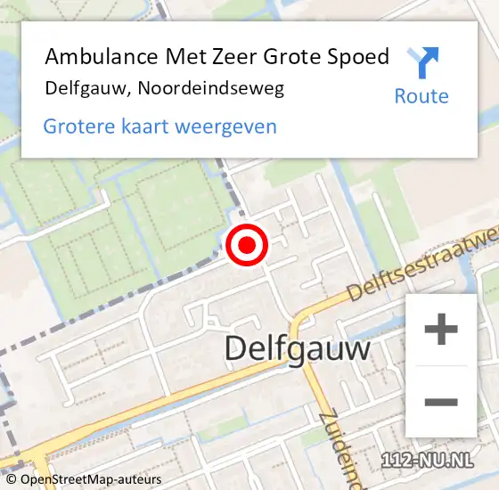 Locatie op kaart van de 112 melding: Ambulance Met Zeer Grote Spoed Naar Delfgauw, Noordeindseweg op 24 mei 2024 20:54