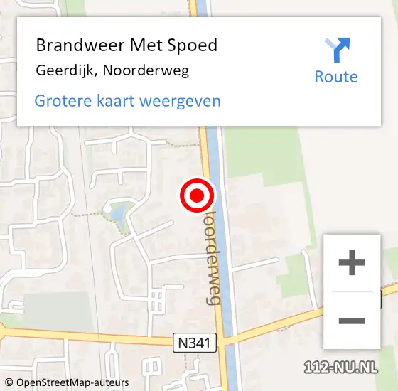 Locatie op kaart van de 112 melding: Brandweer Met Spoed Naar Geerdijk, Noorderweg op 24 mei 2024 21:03