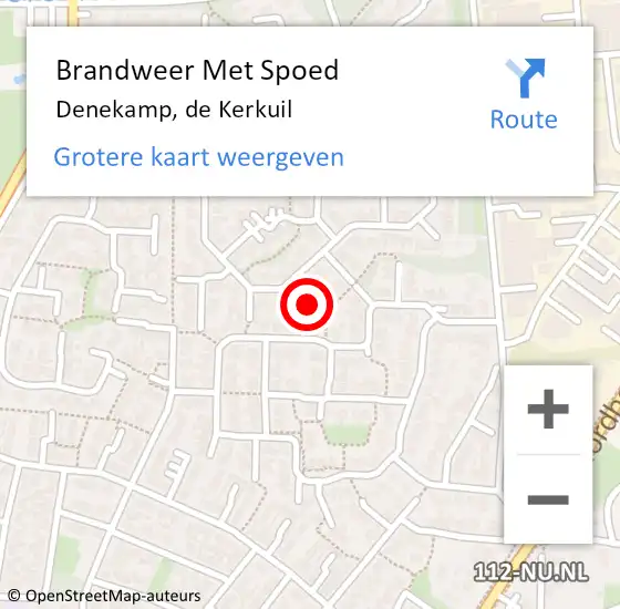 Locatie op kaart van de 112 melding: Brandweer Met Spoed Naar Denekamp, de Kerkuil op 24 mei 2024 21:17