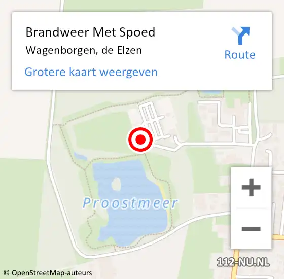 Locatie op kaart van de 112 melding: Brandweer Met Spoed Naar Wagenborgen, de Elzen op 24 mei 2024 21:18