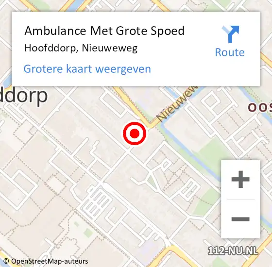 Locatie op kaart van de 112 melding: Ambulance Met Grote Spoed Naar Hoofddorp, Nieuweweg op 24 mei 2024 21:19