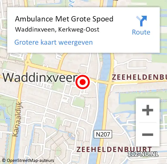 Locatie op kaart van de 112 melding: Ambulance Met Grote Spoed Naar Waddinxveen, Kerkweg-Oost op 24 mei 2024 22:17