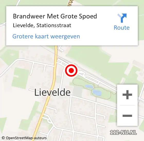 Locatie op kaart van de 112 melding: Brandweer Met Grote Spoed Naar Lievelde, Stationsstraat op 16 oktober 2013 20:27