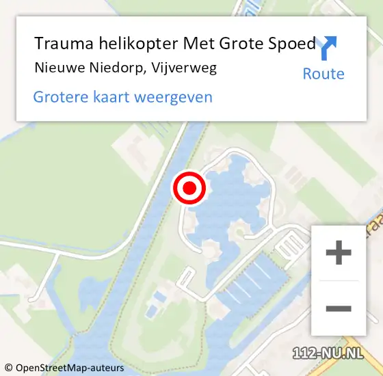 Locatie op kaart van de 112 melding: Trauma helikopter Met Grote Spoed Naar Nieuwe Niedorp, Vijverweg op 24 mei 2024 22:34