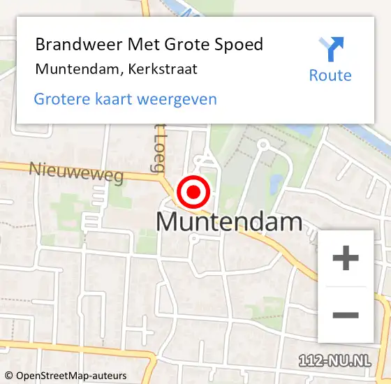 Locatie op kaart van de 112 melding: Brandweer Met Grote Spoed Naar Muntendam, Kerkstraat op 25 mei 2024 00:09