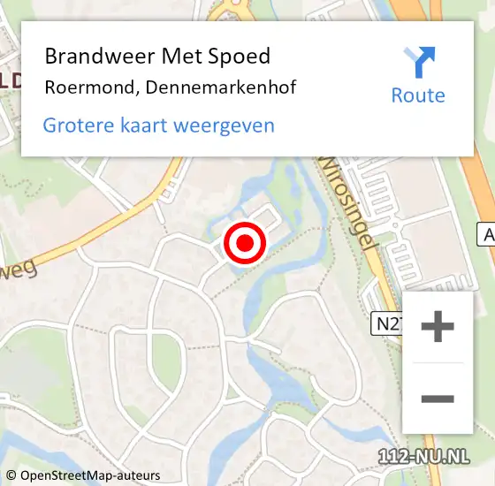 Locatie op kaart van de 112 melding: Brandweer Met Spoed Naar Roermond, Dennemarkenhof op 25 mei 2024 00:11