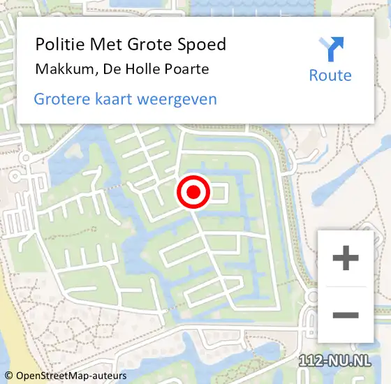 Locatie op kaart van de 112 melding: Politie Met Grote Spoed Naar Makkum, De Holle Poarte op 25 mei 2024 00:14