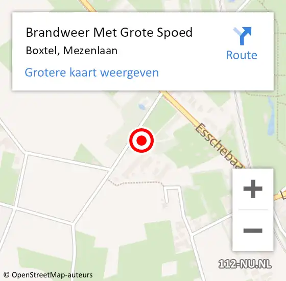 Locatie op kaart van de 112 melding: Brandweer Met Grote Spoed Naar Boxtel, Mezenlaan op 25 mei 2024 00:35