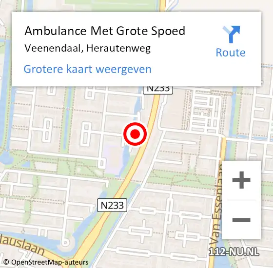 Locatie op kaart van de 112 melding: Ambulance Met Grote Spoed Naar Veenendaal, Herautenweg op 7 oktober 2014 07:41