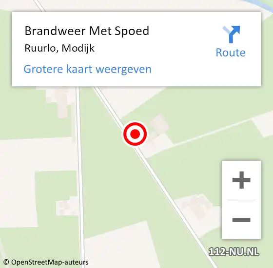 Locatie op kaart van de 112 melding: Brandweer Met Spoed Naar Ruurlo, Mödijk op 25 mei 2024 01:03