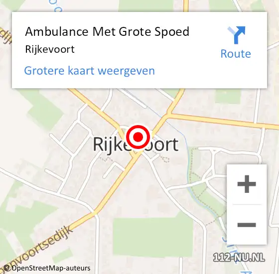 Locatie op kaart van de 112 melding: Ambulance Met Grote Spoed Naar Rijkevoort op 25 mei 2024 01:12