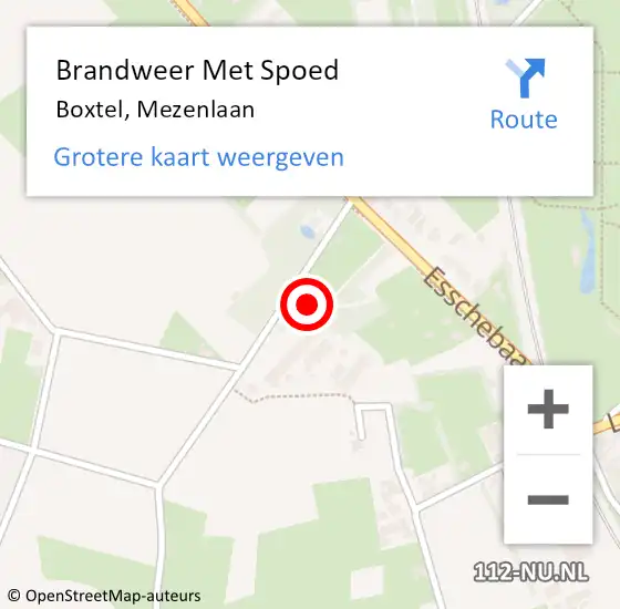 Locatie op kaart van de 112 melding: Brandweer Met Spoed Naar Boxtel, Mezenlaan op 25 mei 2024 01:41