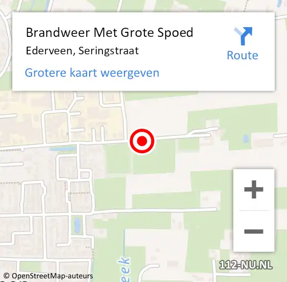 Locatie op kaart van de 112 melding: Brandweer Met Grote Spoed Naar Ederveen, Seringstraat op 25 mei 2024 02:17