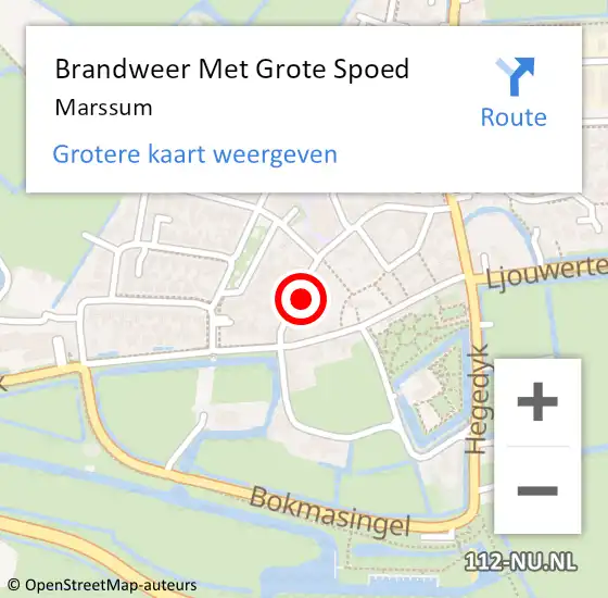 Locatie op kaart van de 112 melding: Brandweer Met Grote Spoed Naar Marsum op 7 oktober 2014 07:47