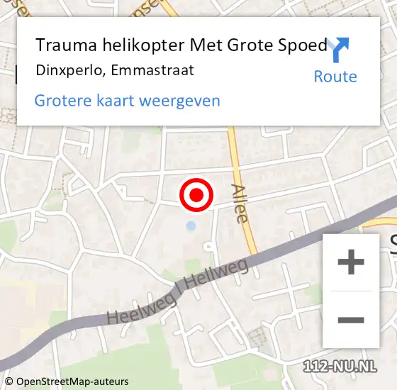 Locatie op kaart van de 112 melding: Trauma helikopter Met Grote Spoed Naar Dinxperlo, Emmastraat op 25 mei 2024 02:42