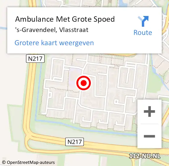 Locatie op kaart van de 112 melding: Ambulance Met Grote Spoed Naar 's-Gravendeel, Vlasstraat op 25 mei 2024 03:33