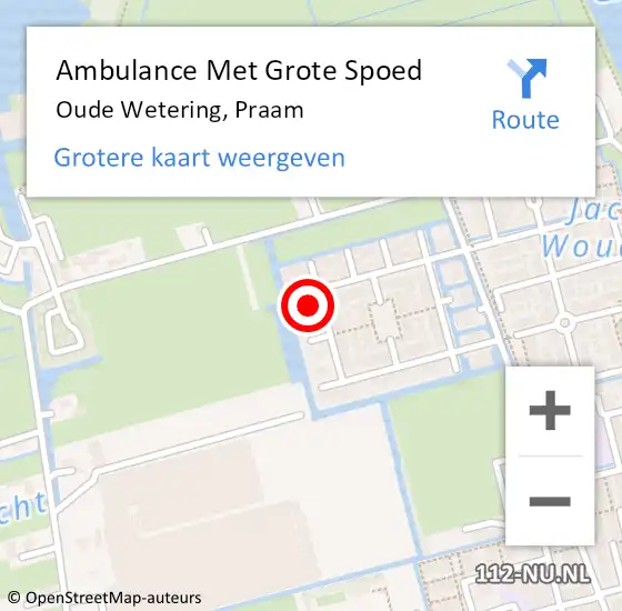 Locatie op kaart van de 112 melding: Ambulance Met Grote Spoed Naar Oude Wetering, Praam op 25 mei 2024 03:59