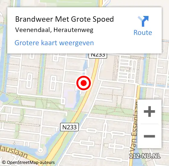 Locatie op kaart van de 112 melding: Brandweer Met Grote Spoed Naar Veenendaal, Herautenweg op 7 oktober 2014 07:57