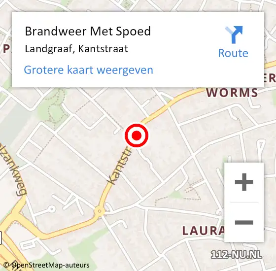 Locatie op kaart van de 112 melding: Brandweer Met Spoed Naar Landgraaf, Kantstraat op 25 mei 2024 06:51