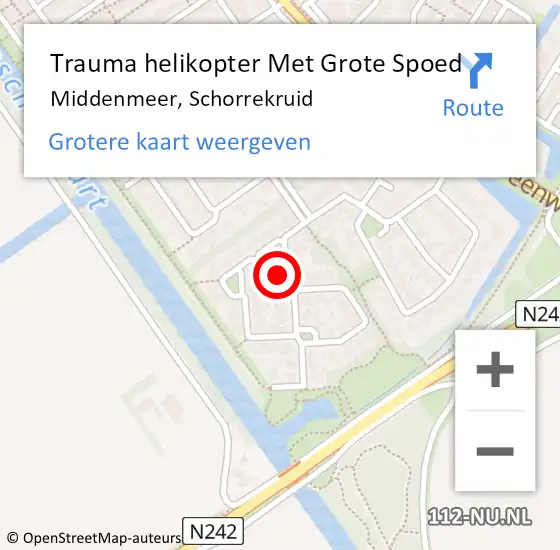 Locatie op kaart van de 112 melding: Trauma helikopter Met Grote Spoed Naar Middenmeer, Schorrekruid op 25 mei 2024 06:54