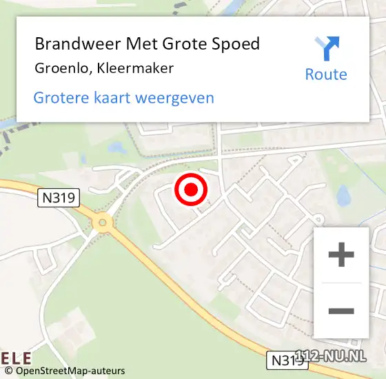 Locatie op kaart van de 112 melding: Brandweer Met Grote Spoed Naar Groenlo, Kleermaker op 25 mei 2024 07:01