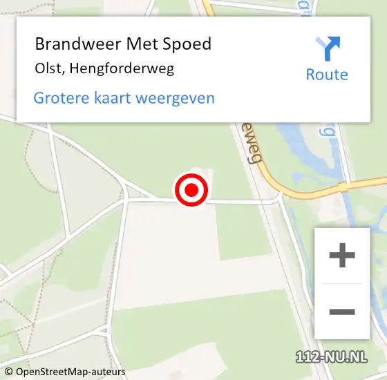 Locatie op kaart van de 112 melding: Brandweer Met Spoed Naar Olst, Hengforderweg op 25 mei 2024 07:09