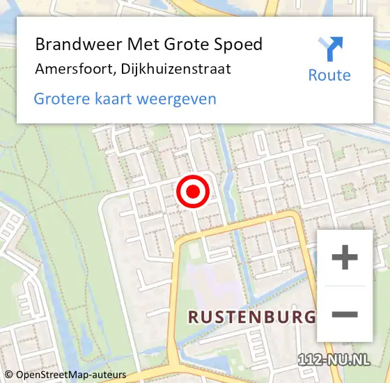 Locatie op kaart van de 112 melding: Brandweer Met Grote Spoed Naar Amersfoort, Dijkhuizenstraat op 25 mei 2024 07:16