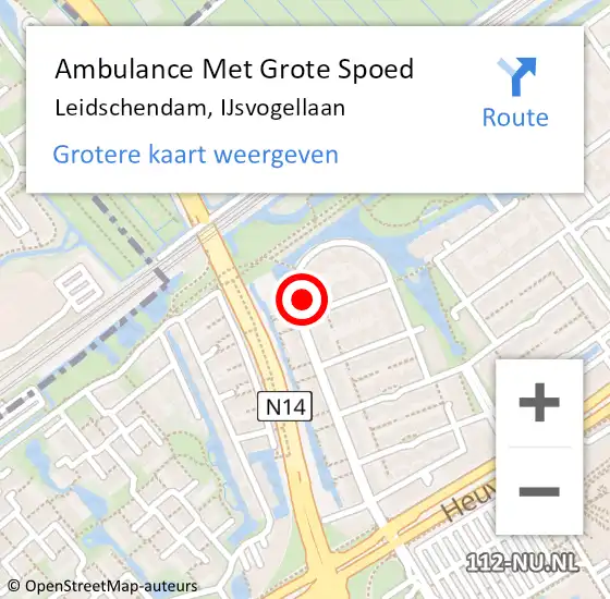 Locatie op kaart van de 112 melding: Ambulance Met Grote Spoed Naar Leidschendam, IJsvogellaan op 25 mei 2024 07:34