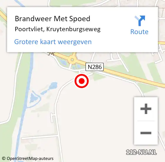 Locatie op kaart van de 112 melding: Brandweer Met Spoed Naar Poortvliet, Kruytenburgseweg op 25 mei 2024 08:19