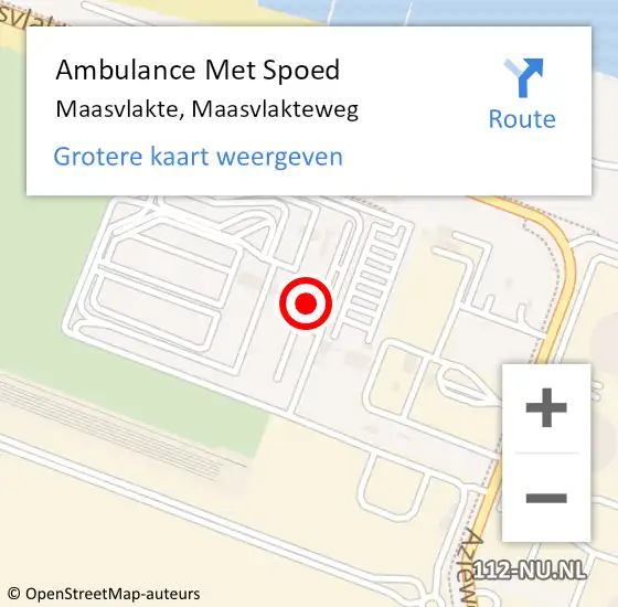 Locatie op kaart van de 112 melding: Ambulance Met Spoed Naar Maasvlakte, Maasvlakteweg op 25 mei 2024 09:20