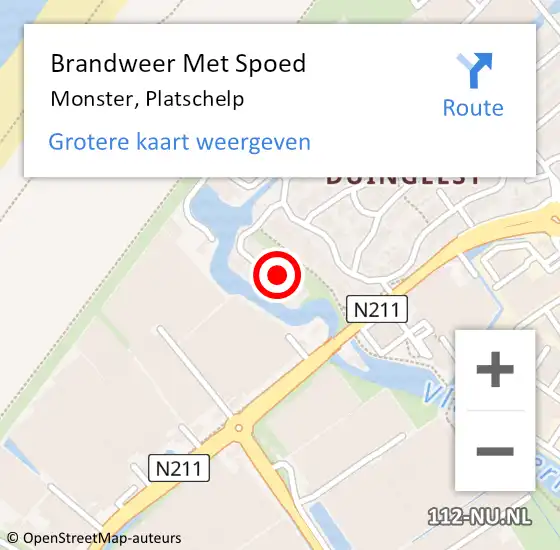 Locatie op kaart van de 112 melding: Brandweer Met Spoed Naar Monster, Platschelp op 25 mei 2024 09:22