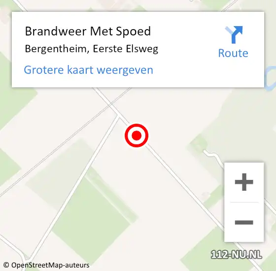 Locatie op kaart van de 112 melding: Brandweer Met Spoed Naar Bergentheim, Eerste Elsweg op 7 oktober 2014 08:11